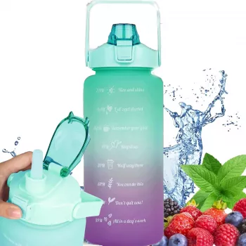 Extralink Motivational Bottle, Water Bottle, 2000ml, Green-Purple, BUT-190