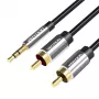 Vention 3.5mm Male to 2RCA Male Audio Cable 1M Black Metal Type