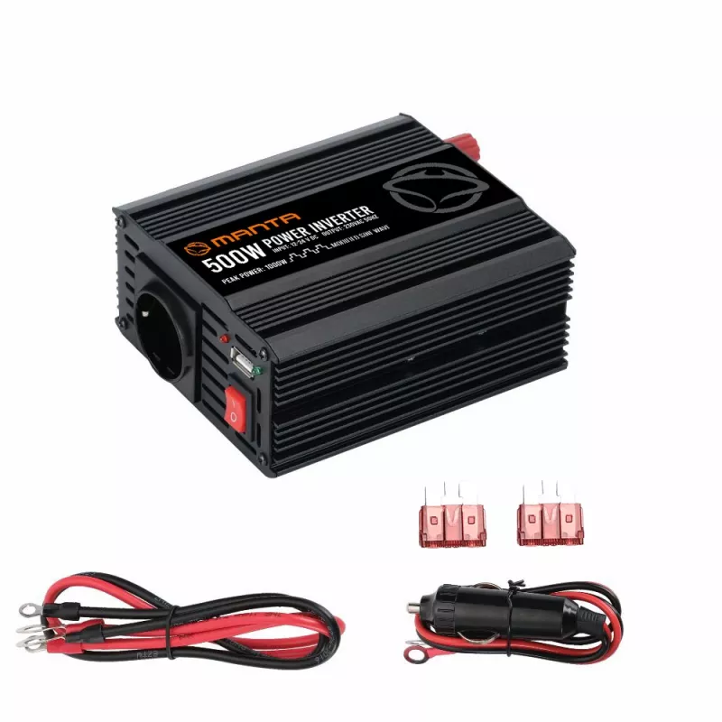 Power inverter MANTA MPI500M 500W continuous / 1000W peak DC to AC