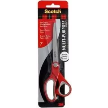 Scotch 1427 stationery/craft scissors — straight cut, single blade, grey and red handles