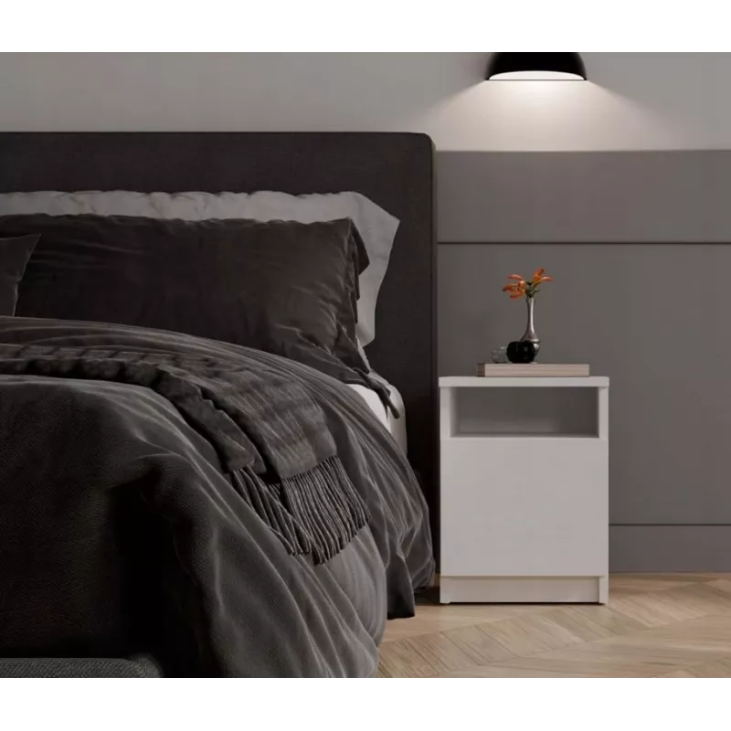 GALAX 30/1D WHITE BEDSIDE TABLE