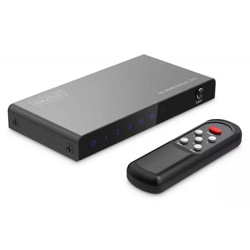 Digitus 4K HDMI Switch 3x1 Metal Black 18 Gbit/s