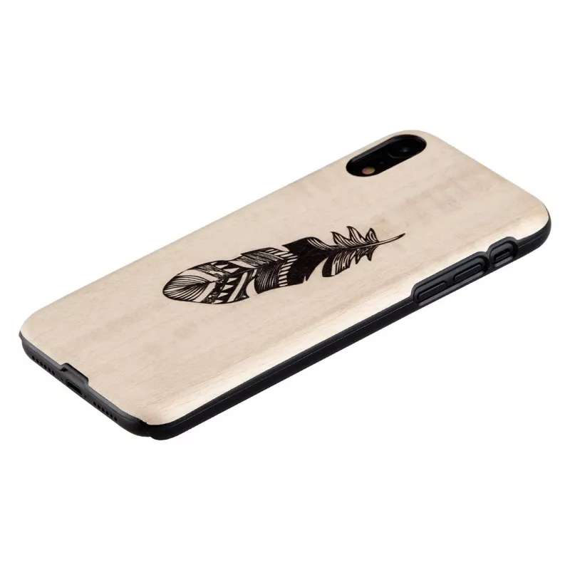 Smartphone case man and wood for iPhone XR, Indian Black, protective hard shell