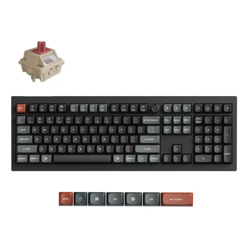 Mechanical full-size (100%) keyboard Keychron V6 Ultra 8K — QWERTY, Bluetooth, RGB LED, Black