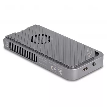 SSD enclosure DELOCK 42025 for 1 x M.2 (PCIe, USB4 Gen4, USB-C) Grey, aluminium