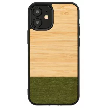Phone case man and wood for iPhone 12 mini — bamboo forest black