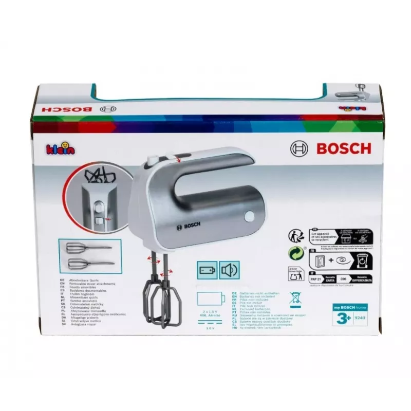 Toy kitchen mixer KLEIN Mixer Bosch 9240 Silver – pretend-play appliance, handheld size for children