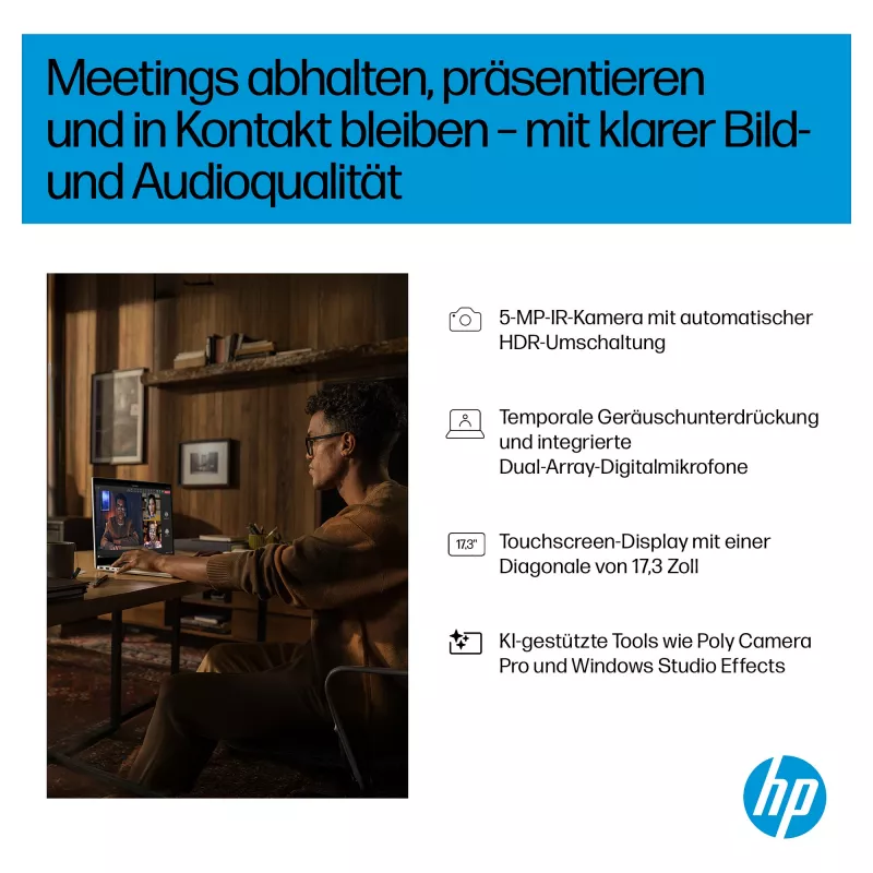 HP OmniBook 7 Next Gen AI Laptop 17-dc0074ng - Intel Core Ultra 7 258V / 2.2 GHz - Win 11 Pro - Intel Arc Graphics 140V - 32 GB RAM - 1 TB SSD NVMe - 43.9 cm (17.3) (CV1J6EA#ABD)