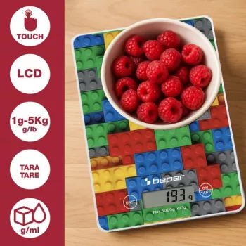Kitchen scale Beper P102BIL005 - digital, 5 kg, 1 g, colorful bricks