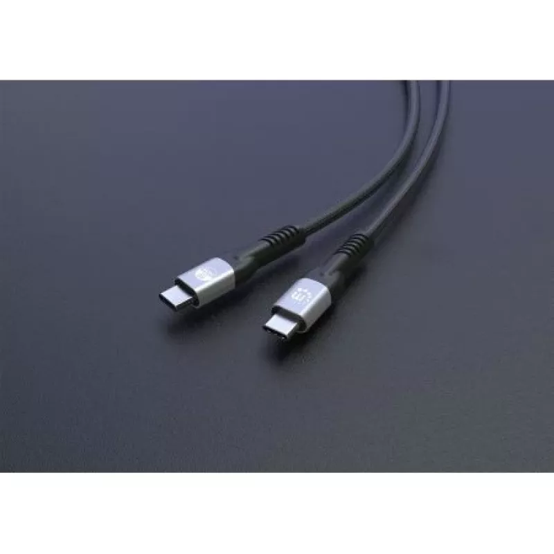 Manhattan Fast USB-C to USB-C Cable (240W), 1m, 240W Laptop Charging + High-Speed Data & Video, Works with ALL Laptops (Note additional USB-C 240W wall charger needed), 40 Gbps Ultra-Fast Transfers, Black, 3 year Warranty