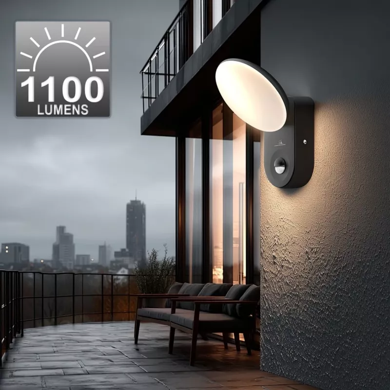 Wall Light MACLEAN MCE367 LED with PIR Sensor, outdoor LED wall lamp with motion detector