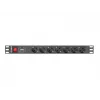 Lanberg | Power Distribution unit (PDU) 19 inch 1U 10A 2M 7X Schuko Outlets | PDU-07F-0200-IEC-BK
