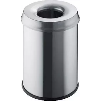 Helit H2515400 Waste Bin Round Steel Grey (H2515400)