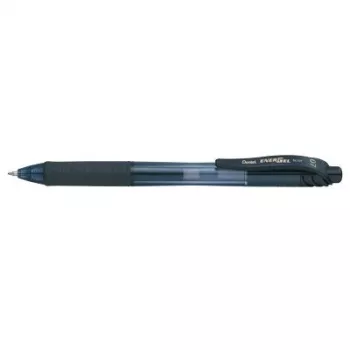 Pentel Energel X - Retractable Gel Pen - Black - Black - Translucent - Plastic - rubber - rubber - Ambidextrous