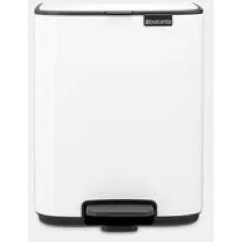 Pedal bin BRABANTIA Bo 4L, compact 4-litre white waste bin with foot pedal