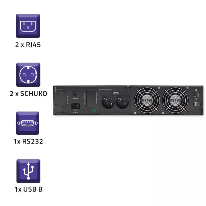 UPS QOLTEC 53946 Line Interactive 2 kVA uninterruptible power supply