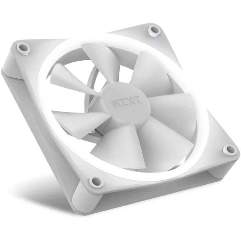 NZXT case fan F120 RGB 120 mm White, 4-pin, 1800 RPM, 50.18 CFM, 18 LEDs