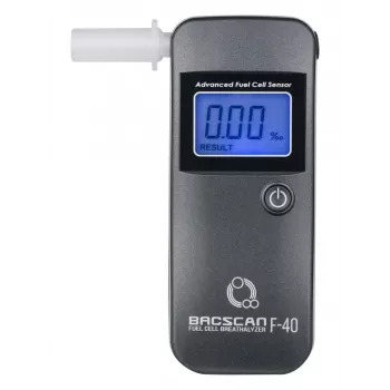 Breath alcohol tester BACscan F-40, contactless, BAC 0–4%, 1% accuracy, 20s warm-up, LCD, battery AAA×2
