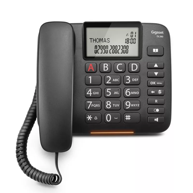 Gigaset DL380 Corded Phone, Black