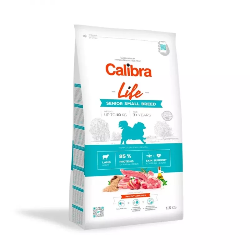 Calibra Dog Life Senior Small Breed Lamb dry dog food, 1.5 kg