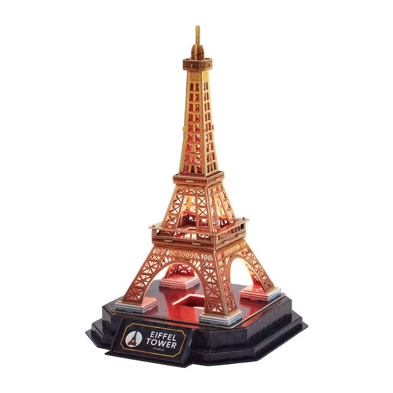 3D Puzzle Cubicfun Eiffel Tower Night Edition LED by cubicfun model 306-L534H – illuminated architectural 3D puzzle