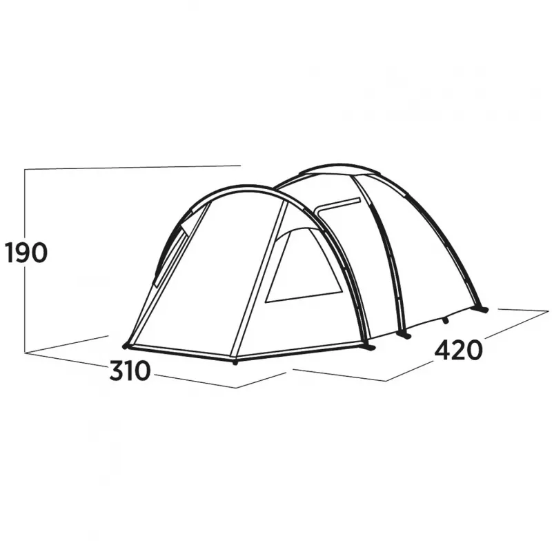 Dome Tent Easy Camp Kinn 5 Green 5 Person Hard Frame Waterproof