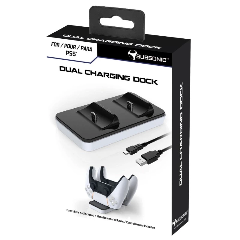 Charging Dock SUBSONIC SA5608 for PlayStation 5 controllers with dual fast-charge bays and LED indicators