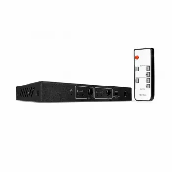 Lindy 2x2 HDMI 18G Matrix, AV matrix switcher, 18 Gbit/s, 4096 x 2160 pixels, TOSLINK, Black, Metal