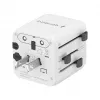 Universal travel power adapter GEMBIRD TPA-INT-01-W — input 100–250V, Type G plug, compact dimensions 84×56×85 mm