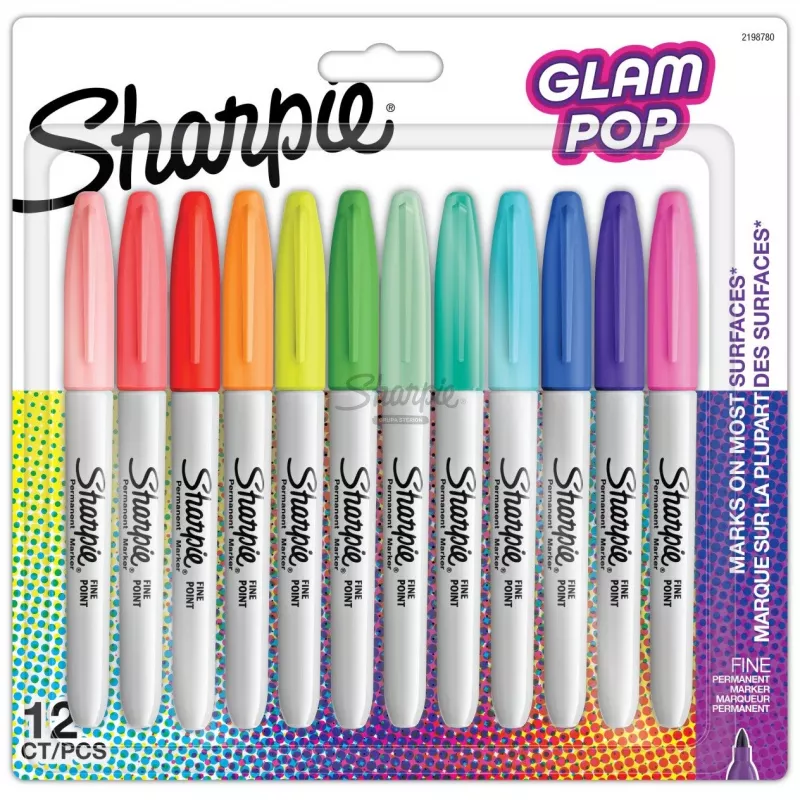 Marker Sharpie 2198780 fine tip 12 pcs multicolor (Blue, Green, Orange, Pink, Purple, Red, Yellow)