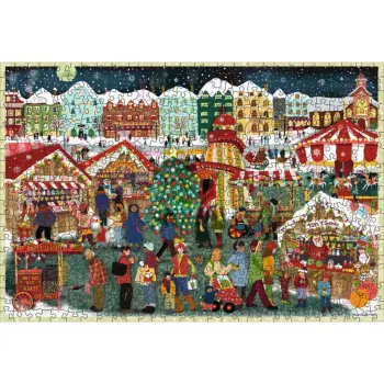 Jigsaw puzzle Ravensburger Wooden Puzzle Christmas Market — 500 pieces, wooden pieces