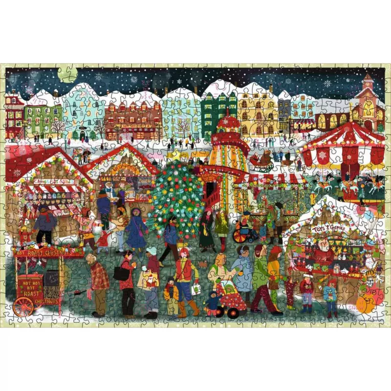 Jigsaw puzzle Ravensburger Wooden Puzzle Christmas Market — 500 pieces, wooden pieces