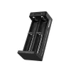 XTAR dual-slot Li-ion battery charger for 18650 cells, USB-C input, 2 slots, black, LED indicators