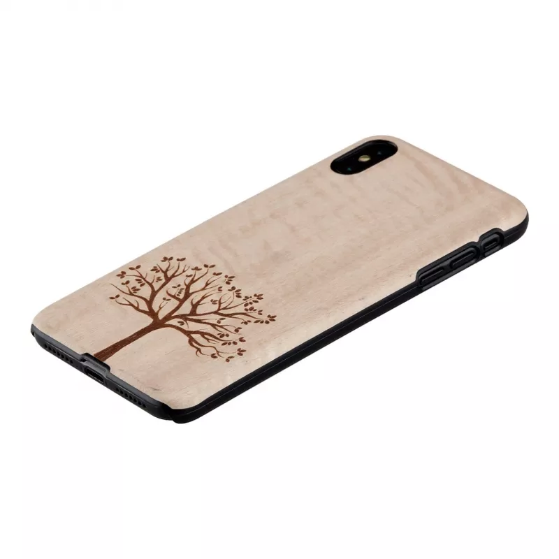 Phone case man and wood for iPhone XS Max — apple tree wood, black