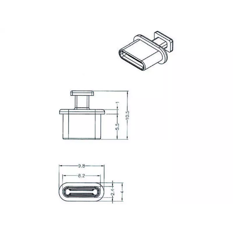 Socket safety cover DeLOCK 64013 USB Type-C Black