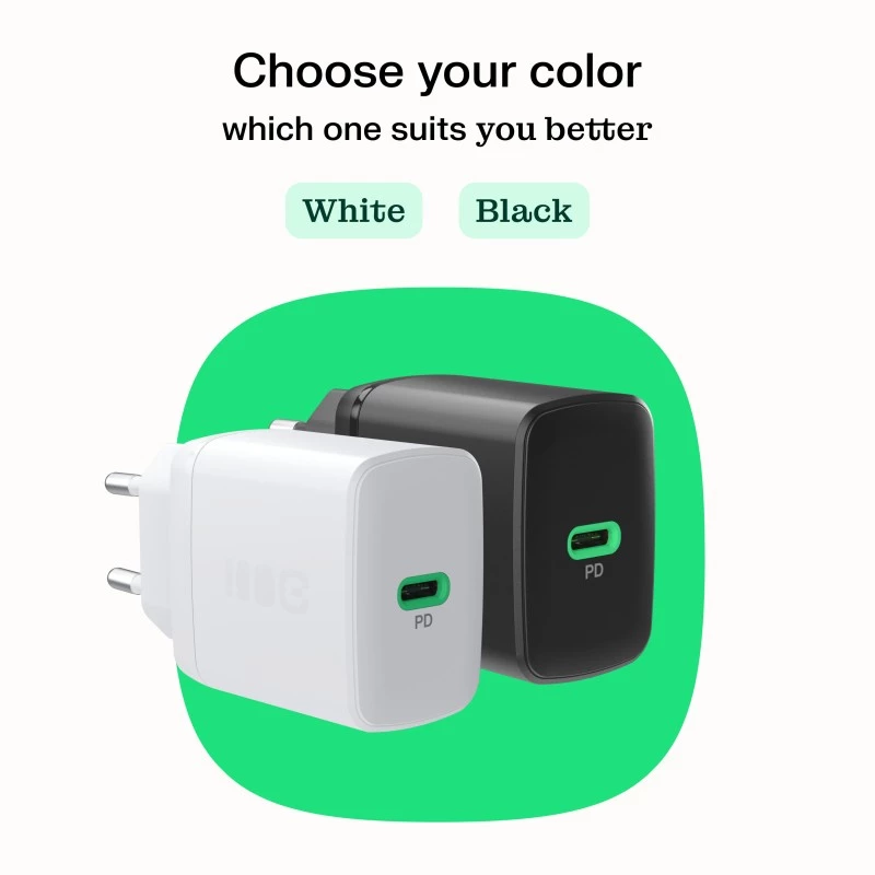 Power adapter Green Cell PowerSource Solo30 30W White — USB-C charger, 30W output