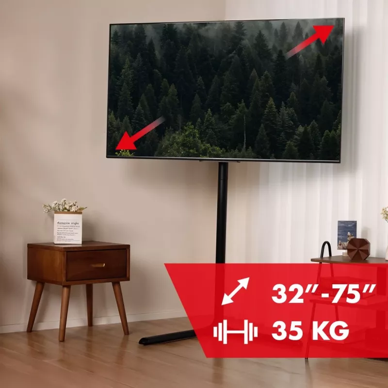 TV floor stand MACLEAN MC-494 for 32 inch–70 inch TVs, VESA up to 400×400 mm, max load 40 kg, tilt 70°
