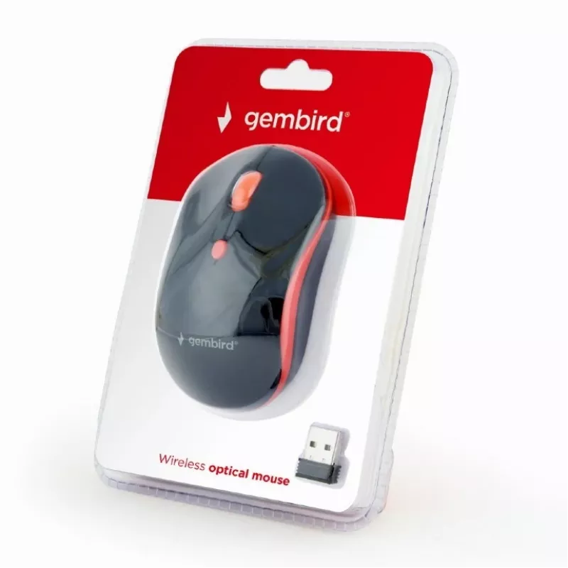 GEMBIRD MUSW-4B-03-R Wireless Optical Mouse MUSW-4B-03-R 1600 DPI nano USB Black-Red