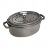 Cast iron oval cocotte Staub 29 cm, graphite grey