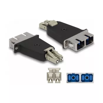 DeLOCK Optical Fiber Hybrid Coupler LC Duplex male to SC Duplex female beige