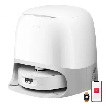 Vacuum and Mopping Robot Roborock Qrevo Curv 2 FlowX with 5200 mAh battery, 2.5 l Auto-Empty Station, App Control, white