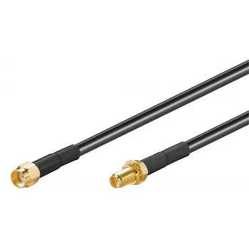 Coaxial Cable Microconnect 51675 RP-SMA RP-SMA 1 m Black