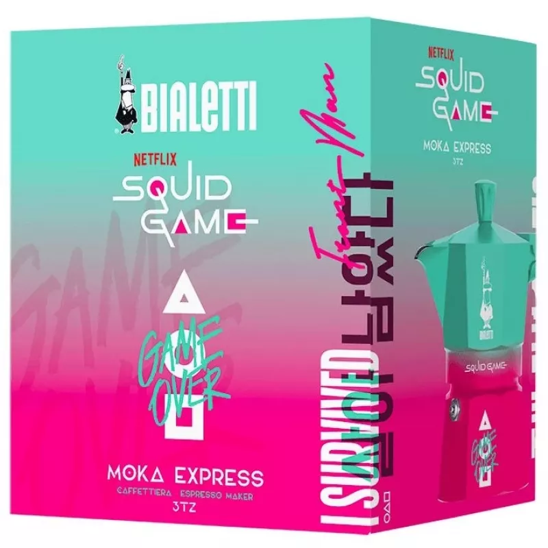 Moka pot Bialetti Squid Game Blue Pink Aluminium