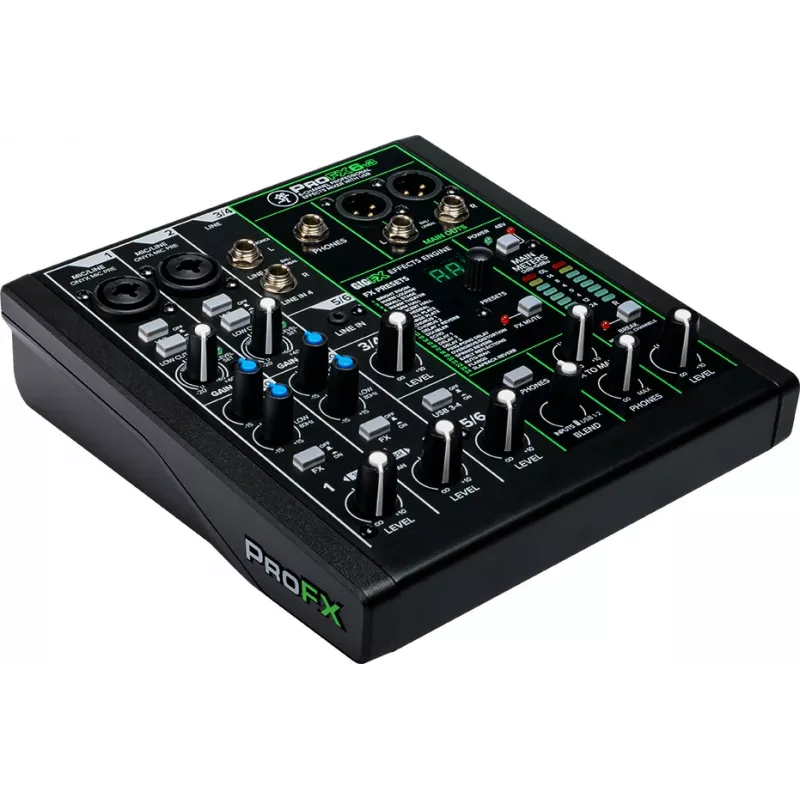 Mixer Mackie ProFX6v3 compact 6-channel analog mixer with USB interface