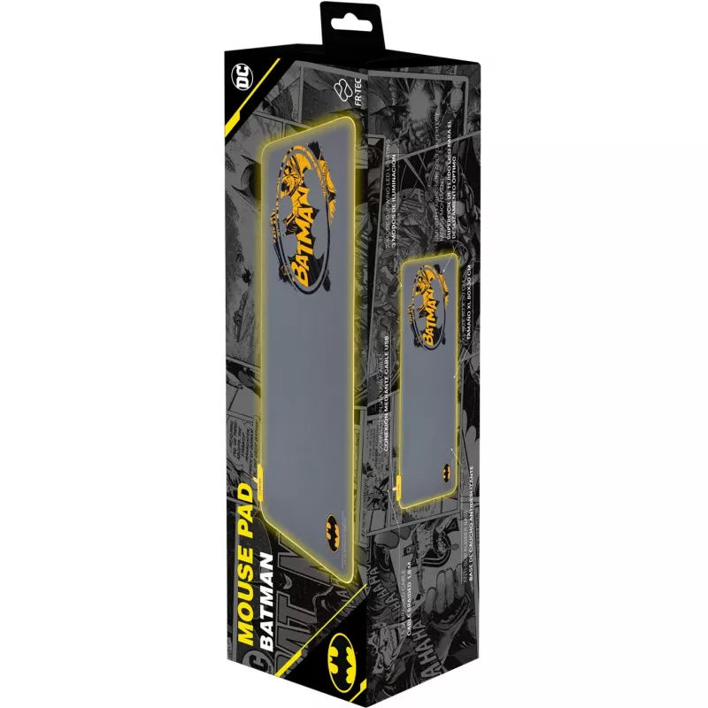 FR-TEC BATPCMPAD Mouse Pad Gaming Mouse Pad Black - Grey - Yellow (BATPCMPAD)