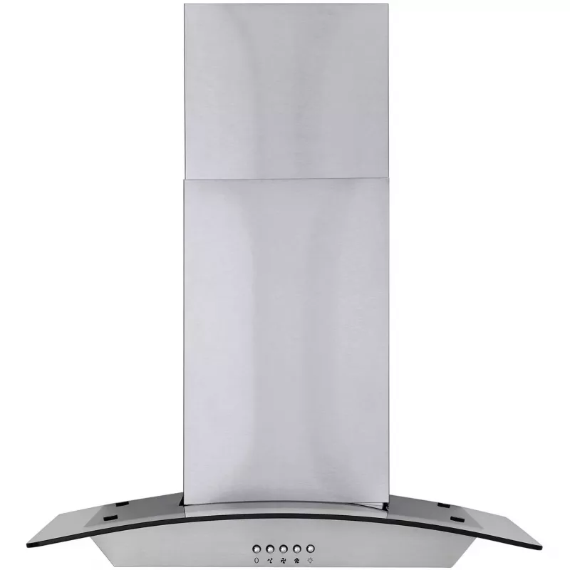 Wall-mounted kitchen hood Respekta Nova — stainless steel, extraction 307 m³/h, 150 mm duct, button controls