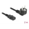 Power cable DELOCK 81567 CEE 7/7 (ST) 90° to IEC C13, 2 m, 3x1.00 mm