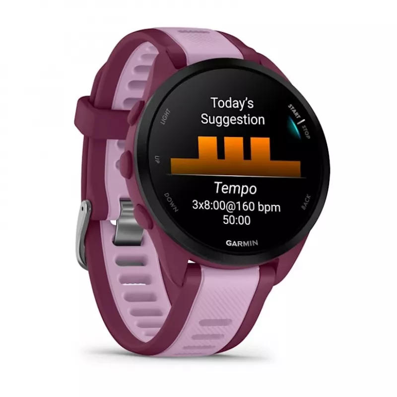 Smartwatch GARMIN Forerunner 165 Music, 43 mm polymer case, 1.2 inch AMOLED 390x390, GPS/GLONASS/Galileo, 5 ATM, 11-day battery
