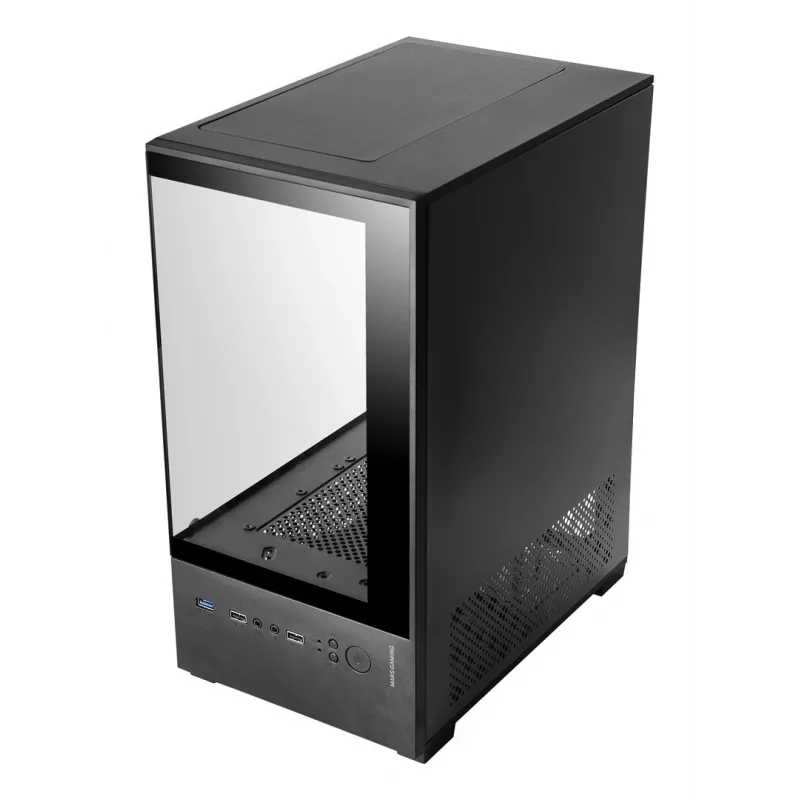 Mini Tower PC case TACENS Mars Gaming MC-SE2 — Mini-ITX / Micro-ATX, black, side window, bottom PSU, supports 2x2.5 inch + 1x3.5 inch
