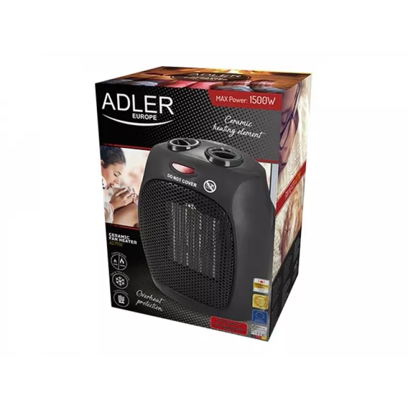 Adler AD 7702 Fan electric space heater Indoor Stainless steel 1500 W